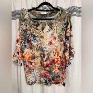 Time and Tru Multicolor Floral Blouse